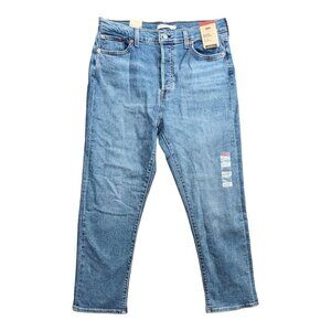 NWT Levis Jean's Womens 14 Short 32x28 Blue Wedgie Straight High Rise Button Fly